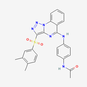 molecular formula C25H22N6O3S B2691320 N-(4-{[3-(3,4-dimethylbenzenesulfonyl)-[1,2,3]triazolo[1,5-a]quinazolin-5-yl]amino}phenyl)acetamide CAS No. 872197-50-7