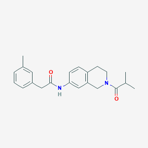 molecular formula C22H26N2O2 B2691330 N-(2-isobutyryl-1,2,3,4-tetrahydroisoquinolin-7-yl)-2-(m-tolyl)acetamide CAS No. 955664-23-0