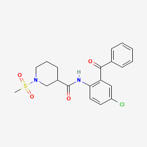 molecular formula C20H21ClN2O4S B2691334 N-(2-benzoyl-4-chlorophenyl)-1-(methylsulfonyl)piperidine-3-carboxamide CAS No. 1000949-18-7