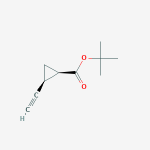 molecular formula C10H14O2 B2691345 Tert-butyl (1R,2S)-2-ethynylcyclopropane-1-carboxylate CAS No. 2408937-40-4