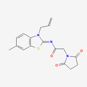 B2691357 (Z)-N-(3-allyl-6-methylbenzo[d]thiazol-2(3H)-ylidene)-2-(2,5-dioxopyrrolidin-1-yl)acetamide CAS No. 865174-55-6