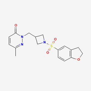 molecular formula C17H19N3O4S B2691359 2-{[1-(2,3-Dihydro-1-benzofuran-5-sulfonyl)azetidin-3-yl]methyl}-6-methyl-2,3-dihydropyridazin-3-one CAS No. 2200544-82-5