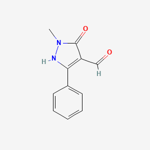 molecular formula C11H10N2O2 B2691360 5-hydroxy-1-methyl-3-phenyl-1H-pyrazole-4-carbaldehyde CAS No. 1430851-78-7