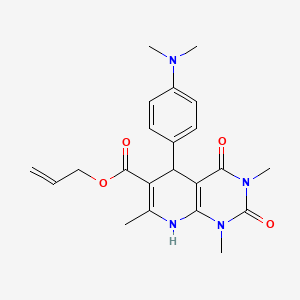 molecular formula C22H26N4O4 B2691365 Allyl 5-(4-(dimethylamino)phenyl)-1,3,7-trimethyl-2,4-dioxo-1,2,3,4,5,8-hexahydropyrido[2,3-d]pyrimidine-6-carboxylate CAS No. 622362-95-2