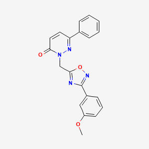 molecular formula C20H16N4O3 B2691369 2-{[3-(3-methoxyphenyl)-1,2,4-oxadiazol-5-yl]methyl}-6-phenyl-2,3-dihydropyridazin-3-one CAS No. 1207018-86-7