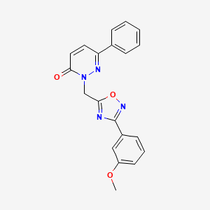 molecular formula C20H16N4O3 B2691369 2-((3-(3-methoxyphenyl)-1,2,4-oxadiazol-5-yl)methyl)-6-phenylpyridazin-3(2H)-one CAS No. 1207018-86-7