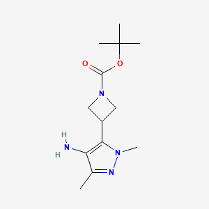 molecular formula C13H22N4O2 B2691480 tert-butyl 3-(4-amino-1,3-dimethyl-1H-pyrazol-5-yl)azetidine-1-carboxylate CAS No. 2137722-62-2
