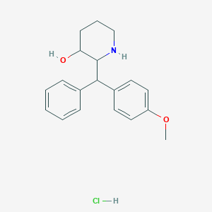 molecular formula C19H24ClNO2 B026915 2-(p-Methoxy-alpha-phenylbenzyl)-3-piperidinol hydrochloride CAS No. 19974-73-3