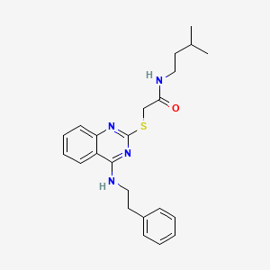molecular formula C23H28N4OS B2691517 N-(3-methylbutyl)-2-({4-[(2-phenylethyl)amino]quinazolin-2-yl}sulfanyl)acetamide CAS No. 422532-43-2