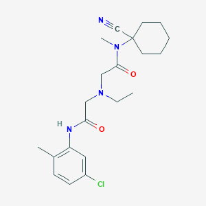 molecular formula C21H29ClN4O2 B2691522 N-(5-chloro-2-methylphenyl)-2-[[2-[(1-cyanocyclohexyl)-methylamino]-2-oxoethyl]-ethylamino]acetamide CAS No. 929987-12-2
