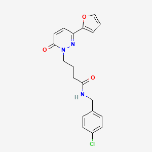 molecular formula C19H18ClN3O3 B2691529 N-(4-chlorobenzyl)-4-(3-(furan-2-yl)-6-oxopyridazin-1(6H)-yl)butanamide CAS No. 1021106-01-3