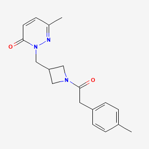 molecular formula C18H21N3O2 B2691537 6-Methyl-2-({1-[2-(4-methylphenyl)acetyl]azetidin-3-yl}methyl)-2,3-dihydropyridazin-3-one CAS No. 2320382-50-9