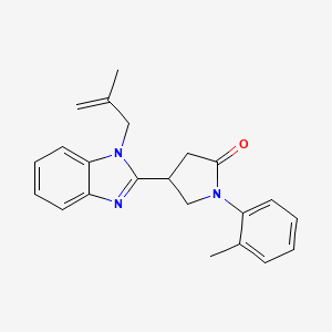 molecular formula C22H23N3O B2691538 1-(2-methylphenyl)-4-[1-(2-methylprop-2-en-1-yl)-1H-1,3-benzodiazol-2-yl]pyrrolidin-2-one CAS No. 877287-44-0