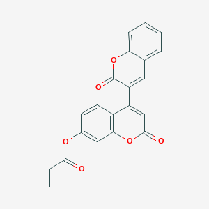 molecular formula C21H14O6 B2691540 2,2'-dioxo-2H,2'H-[3,4'-bichromene]-7'-yl propanoate CAS No. 896036-09-2