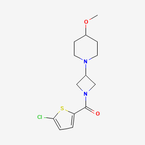 molecular formula C14H19ClN2O2S B2691549 (5-Chlorothiophen-2-yl)(3-(4-methoxypiperidin-1-yl)azetidin-1-yl)methanone CAS No. 2034359-13-0