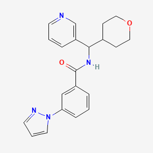 3-(1H-pyrazol-1-yl)-N-(pyridin-3-yl(tetrahydro-2H-pyran-4-yl)methyl)benzamide