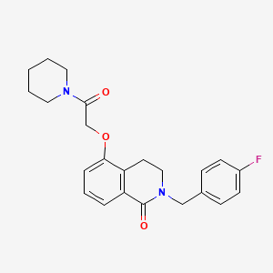molecular formula C23H25FN2O3 B2691553 2-[(4-fluorophenyl)methyl]-5-[2-oxo-2-(piperidin-1-yl)ethoxy]-1,2,3,4-tetrahydroisoquinolin-1-one CAS No. 850905-83-8