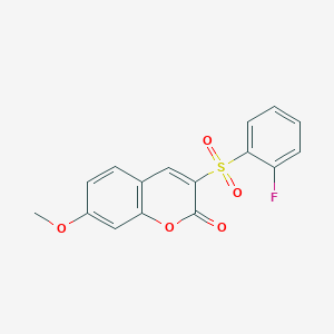 molecular formula C16H11FO5S B2691555 3-(2-fluorobenzenesulfonyl)-7-methoxy-2H-chromen-2-one CAS No. 902507-01-1
