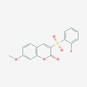 3-(2-Fluorophenyl)sulfonyl-7-methoxychromen-2-one