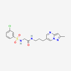 molecular formula C18H20ClN5O3S B2691558 2-(3-chlorobenzenesulfonamido)-N-(3-{2-methylpyrazolo[1,5-a]pyrimidin-6-yl}propyl)acetamide CAS No. 1798032-52-6
