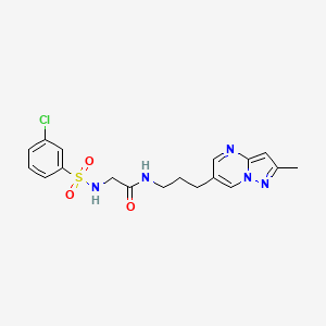 2-(3-chlorophenylsulfonamido)-N-(3-(2-methylpyrazolo[1,5-a]pyrimidin-6-yl)propyl)acetamide