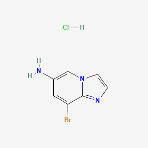 molecular formula C7H7BrClN3 B2691560 8-Bromoimidazo[1,2-a]pyridin-6-amine, HCl CAS No. 1373233-09-0