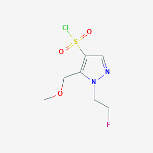 molecular formula C7H10ClFN2O3S B2691564 1-(2-fluoroethyl)-5-(methoxymethyl)-1H-pyrazole-4-sulfonyl chloride CAS No. 1856045-66-3