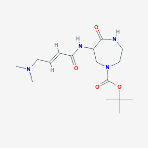 molecular formula C16H28N4O4 B2691567 Tert-butyl 6-[[(E)-4-(dimethylamino)but-2-enoyl]amino]-5-oxo-1,4-diazepane-1-carboxylate CAS No. 2411329-56-9