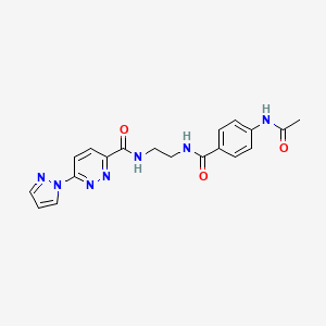 N-(2-(4-acetamidobenzamido)ethyl)-6-(1H-pyrazol-1-yl)pyridazine-3-carboxamide
