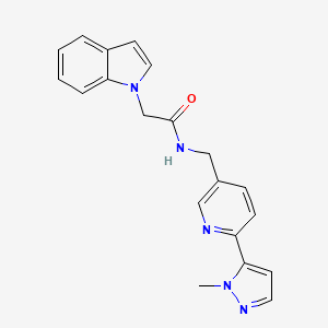 2-(1H-indol-1-yl)-N-((6-(1-methyl-1H-pyrazol-5-yl)pyridin-3-yl)methyl)acetamide