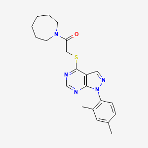 molecular formula C21H25N5OS B2691572 1-(azepan-1-yl)-2-{[1-(2,4-dimethylphenyl)-1H-pyrazolo[3,4-d]pyrimidin-4-yl]sulfanyl}ethan-1-one CAS No. 893924-52-2