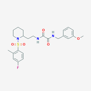 N1-(2-(1-((4-fluoro-2-methylphenyl)sulfonyl)piperidin-2-yl)ethyl)-N2-(3-methoxybenzyl)oxalamide
