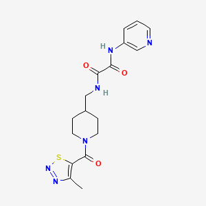 molecular formula C17H20N6O3S B2691600 N-{[1-(4-methyl-1,2,3-thiadiazole-5-carbonyl)piperidin-4-yl]methyl}-N'-(pyridin-3-yl)ethanediamide CAS No. 1234983-38-0