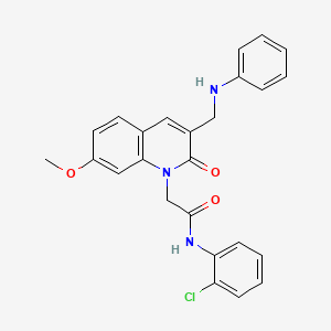 molecular formula C25H22ClN3O3 B2691608 N-(2-chlorophenyl)-2-{7-methoxy-2-oxo-3-[(phenylamino)methyl]-1,2-dihydroquinolin-1-yl}acetamide CAS No. 932469-48-2
