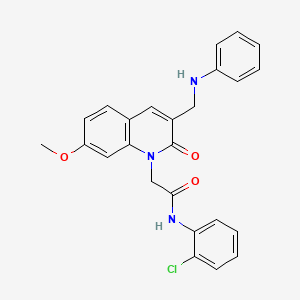 2-[3-(anilinomethyl)-7-methoxy-2-oxoquinolin-1(2H)-yl]-N-(2-chlorophenyl)acetamide