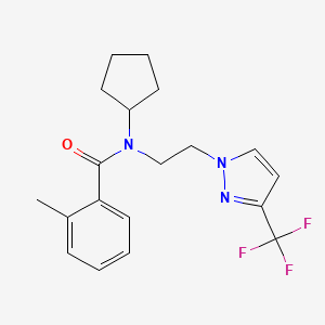 N-cyclopentyl-2-methyl-N-(2-(3-(trifluoromethyl)-1H-pyrazol-1-yl)ethyl)benzamide