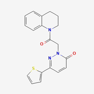 molecular formula C19H17N3O2S B2691620 2-[2-(3,4-dihydro-2H-quinolin-1-yl)-2-oxoethyl]-6-thiophen-2-ylpyridazin-3-one CAS No. 899946-35-1