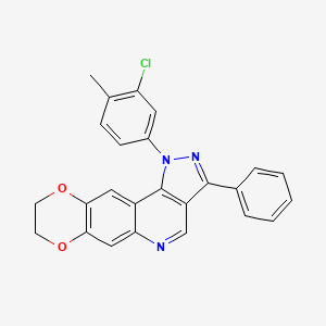 1-(3-chloro-4-methylphenyl)-3-phenyl-8,9-dihydro-1H-[1,4]dioxino[2,3-g]pyrazolo[4,3-c]quinoline