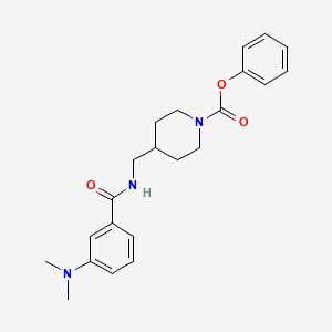 molecular formula C22H27N3O3 B2691624 苯基 4-((3-(二甲基氨基)苯甲酰)甲基)哌啶-1-甲酸酯 CAS No. 1235139-39-5