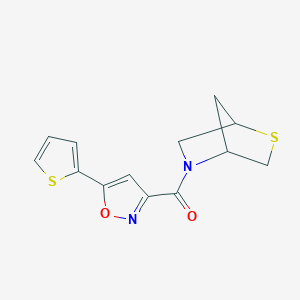 2-Thia-5-azabicyclo[2.2.1]heptan-5-yl(5-(thiophen-2-yl)isoxazol-3-yl)methanone
