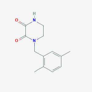 molecular formula C13H16N2O2 B2691628 1-(2,5-Dimethylbenzyl)piperazine-2,3-dione CAS No. 1708013-64-2