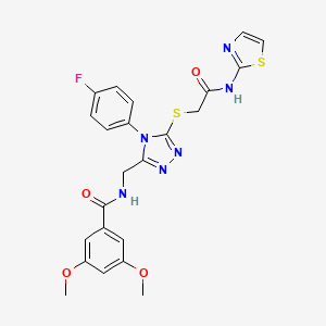 N-((4-(4-fluorophenyl)-5-((2-oxo-2-(thiazol-2-ylamino)ethyl)thio)-4H-1,2,4-triazol-3-yl)methyl)-3,5-dimethoxybenzamide