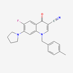 6-Fluoro-1-[(4-methylphenyl)methyl]-4-oxo-7-pyrrolidin-1-ylquinoline-3-carbonitrile