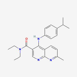 molecular formula C23H28N4O B2691642 N,N-diethyl-7-methyl-4-{[4-(propan-2-yl)phenyl]amino}-1,8-naphthyridine-3-carboxamide CAS No. 1251629-62-5