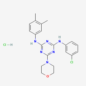 N2-(3-chlorophenyl)-N4-(3,4-dimethylphenyl)-6-morpholino-1,3,5-triazine-2,4-diamine hydrochloride