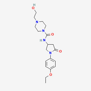 molecular formula C19H28N4O4 B2691650 N-[1-(4-ethoxyphenyl)-5-oxopyrrolidin-3-yl]-4-(2-hydroxyethyl)piperazine-1-carboxamide CAS No. 894010-39-0