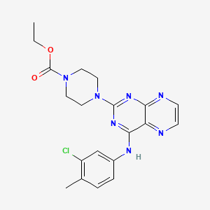 molecular formula C20H22ClN7O2 B2691652 ETHYL 4-{4-[(3-CHLORO-4-METHYLPHENYL)AMINO]PTERIDIN-2-YL}PIPERAZINE-1-CARBOXYLATE CAS No. 946349-93-5