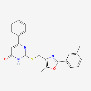 2-(((5-Methyl-2-(m-tolyl)oxazol-4-yl)methyl)thio)-6-phenylpyrimidin-4-ol