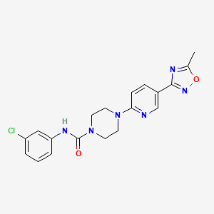 molecular formula C19H19ClN6O2 B2691691 N-(3-chlorophenyl)-4-[5-(5-methyl-1,2,4-oxadiazol-3-yl)pyridin-2-yl]piperazine-1-carboxamide CAS No. 1235108-92-5