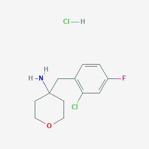 4-[(2-Chloro-4-fluorophenyl)methyl]oxan-4-amine hydrochloride